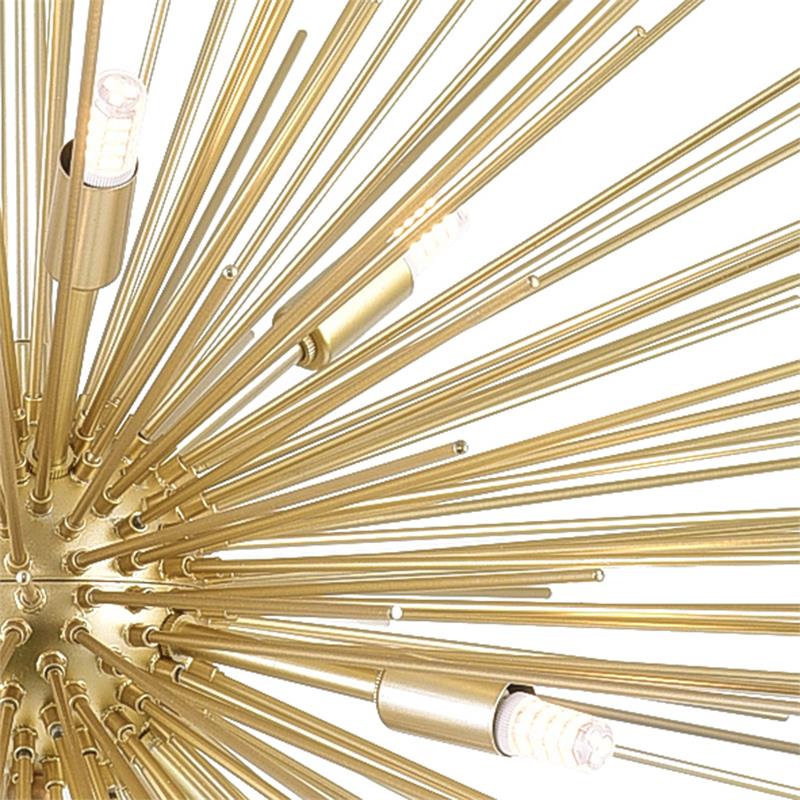 CWI Lighting Savannah 9 Light Contemporary Metal Chandelier in Gold Leaf