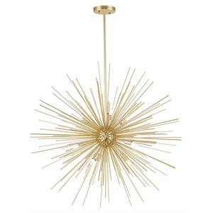 cwi lighting savannah 9-light contemporary metal chandelier in gold leaf