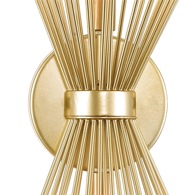 CWI Lighting Savannah 2 Light Contemporary Metal Wall Sconce in Gold Leaf