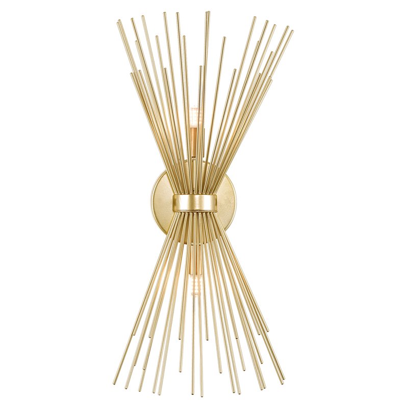 CWI Lighting Savannah 2 Light Contemporary Metal Wall Sconce in Gold Leaf