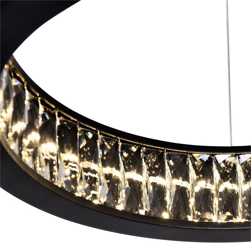 CWI Lighting Rosalina Contemporary Metal LED Chandelier in Matte Black