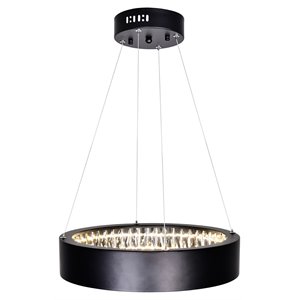 CWI Lighting Rosalina Contemporary Metal LED Chandelier in Matte Black