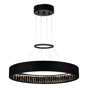 CWI Lighting Rosalina Contemporary Metal LED Chandelier in Matte Black