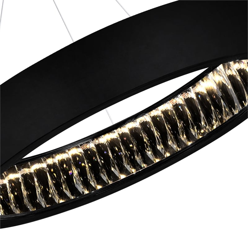 CWI Lighting Rosalina Contemporary Metal LED Chandelier in Matte Black