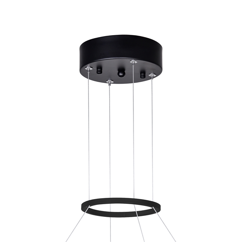 CWI Lighting Rosalina Contemporary Metal LED Chandelier in Matte Black