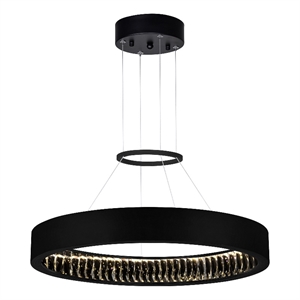CWI Lighting Rosalina Contemporary Metal LED Chandelier in Matte Black