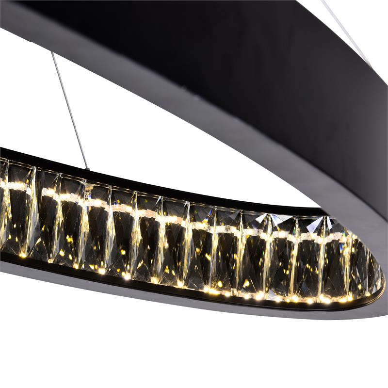 CWI Lighting Rosalina Contemporary Metal LED Chandelier in Black