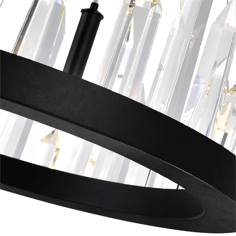 CWI Lighting Juliette Transitional Metal LED Chandelier in Black