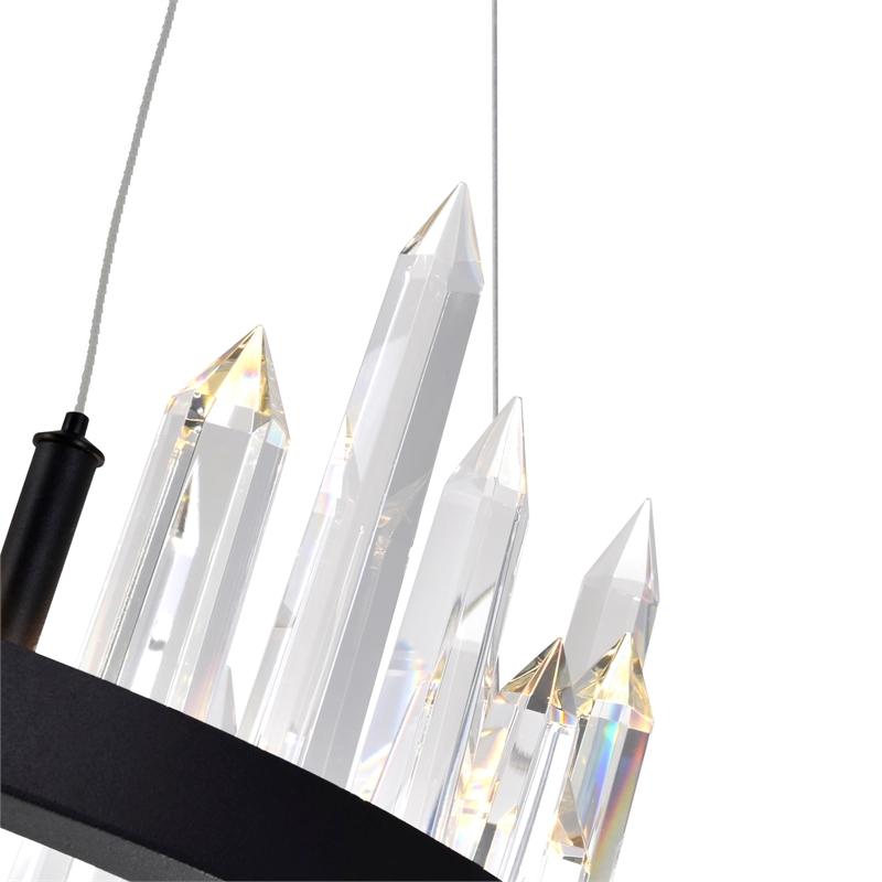 CWI Lighting Juliette Transitional Metal LED Chandelier in Black
