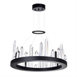 CWI Lighting Juliette Transitional Metal LED Chandelier in Black