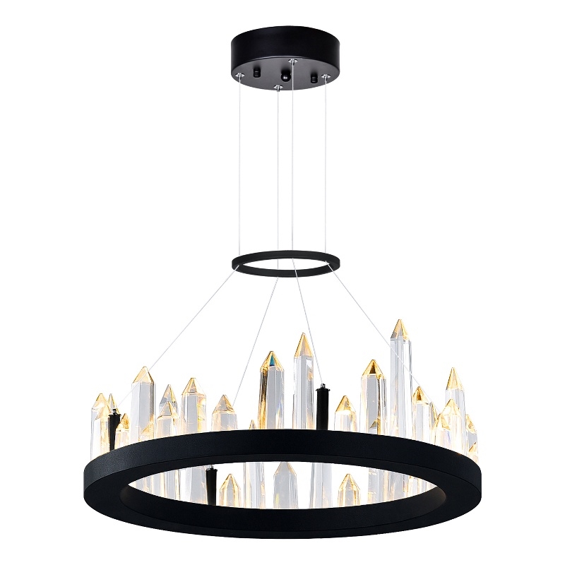 CWI Lighting Juliette Transitional Metal LED Chandelier in Black