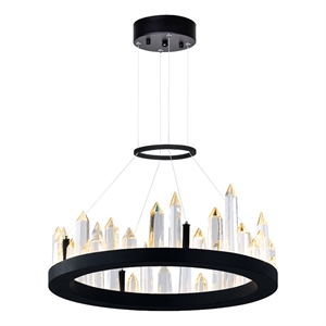CWI Lighting Juliette Transitional Metal LED Chandelier in Black