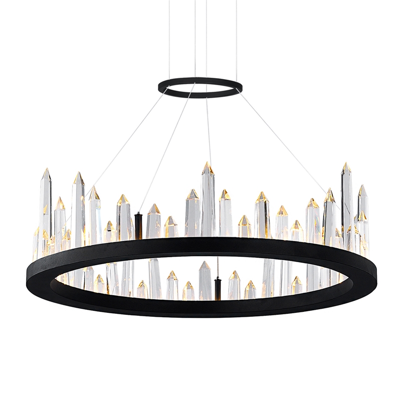 CWI Lighting Juliette Transitional Metal LED Chandelier in Black