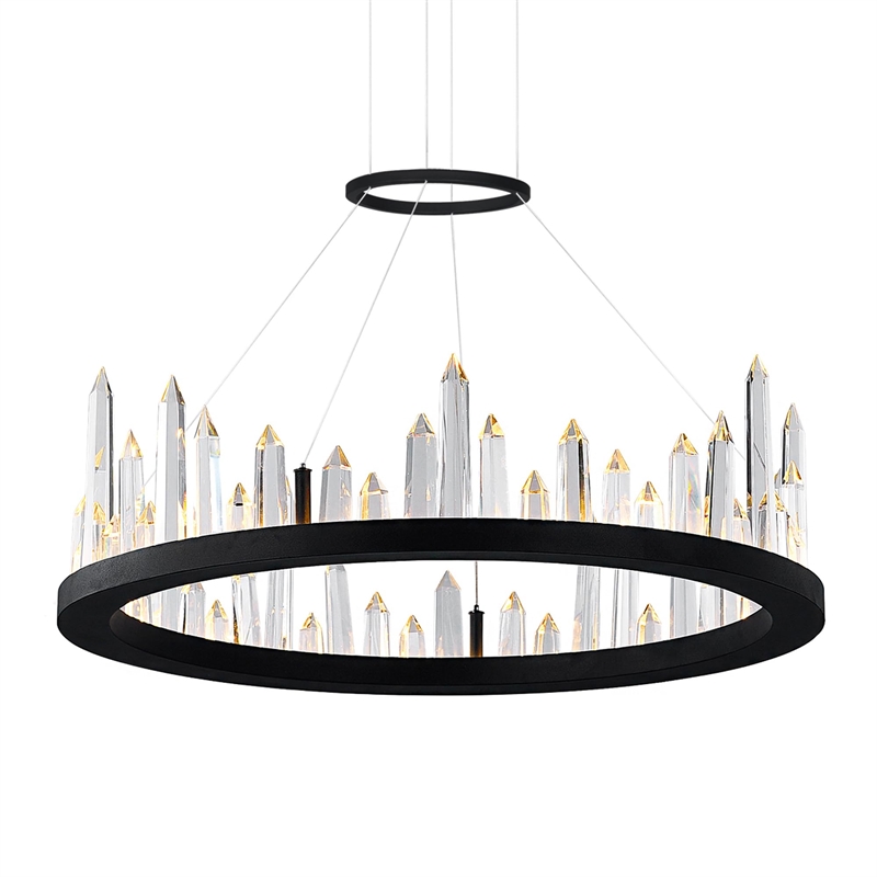 CWI Lighting Juliette Transitional Metal LED Chandelier in Black