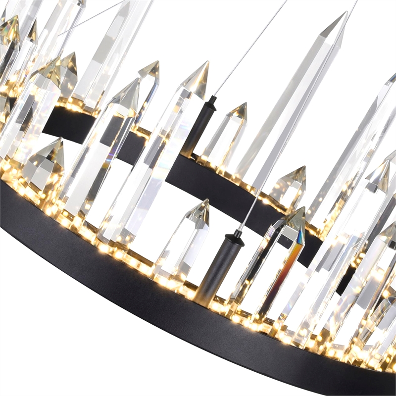 CWI Lighting Juliette Transitional Metal LED Chandelier in Black