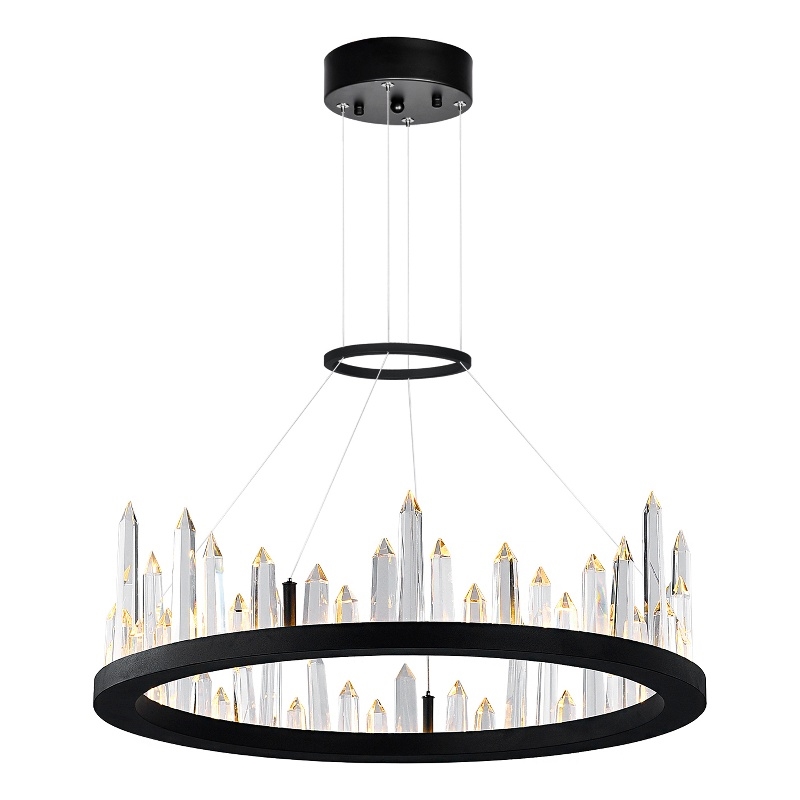 CWI Lighting Juliette Transitional Metal LED Chandelier in Black