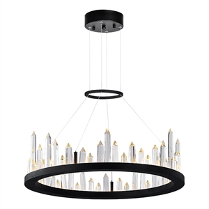 CWI Lighting Juliette Transitional Metal LED Chandelier in Black