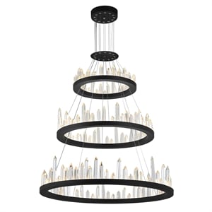 CWI Lighting Juliette Transitional Metal LED Chandelier in Black