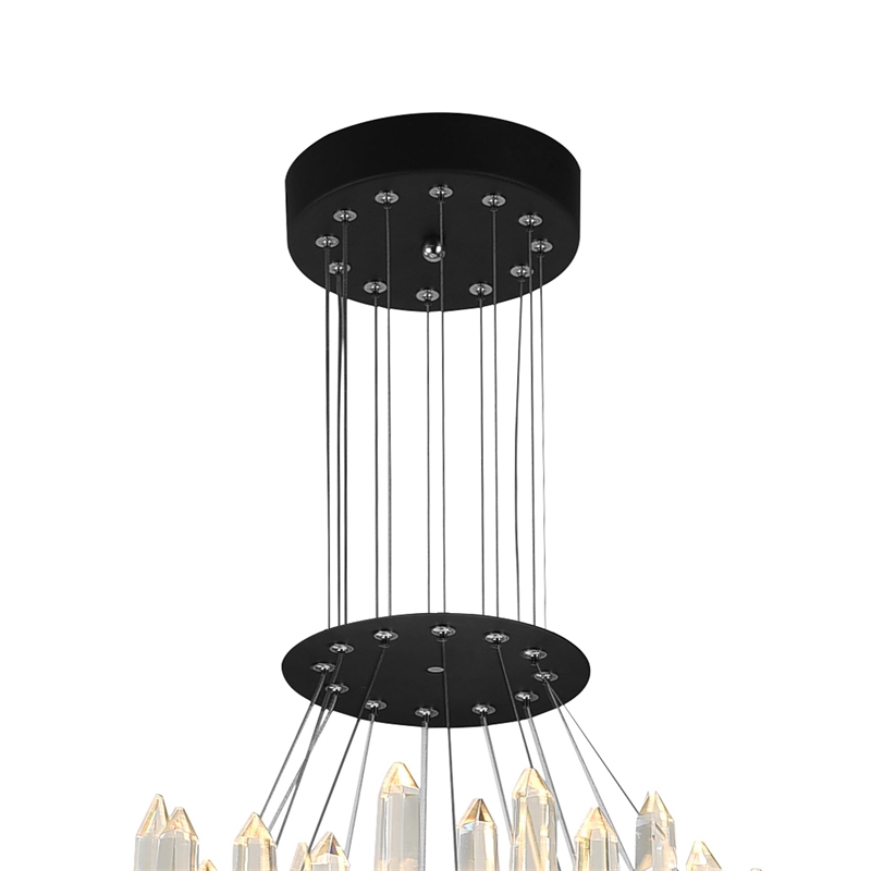 CWI Lighting Transitional Metal LED Chandelier in Black