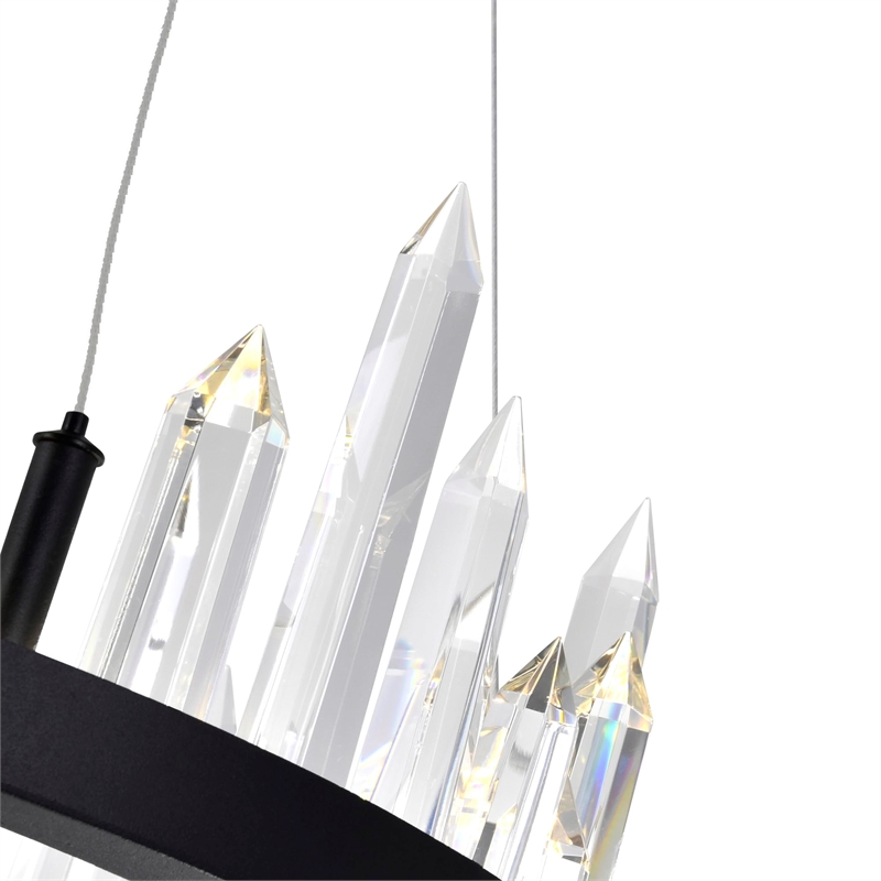 CWI Lighting Transitional Metal LED Chandelier in Black