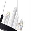 CWI Lighting Transitional Metal LED Chandelier in Black