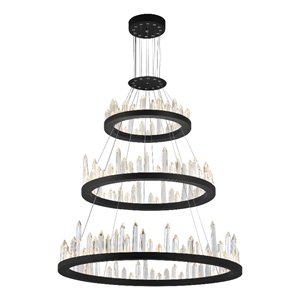 CWI Lighting Transitional Metal LED Chandelier in Black