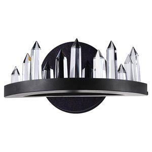cwi lighting juliette transitional metal led wall sconce in black