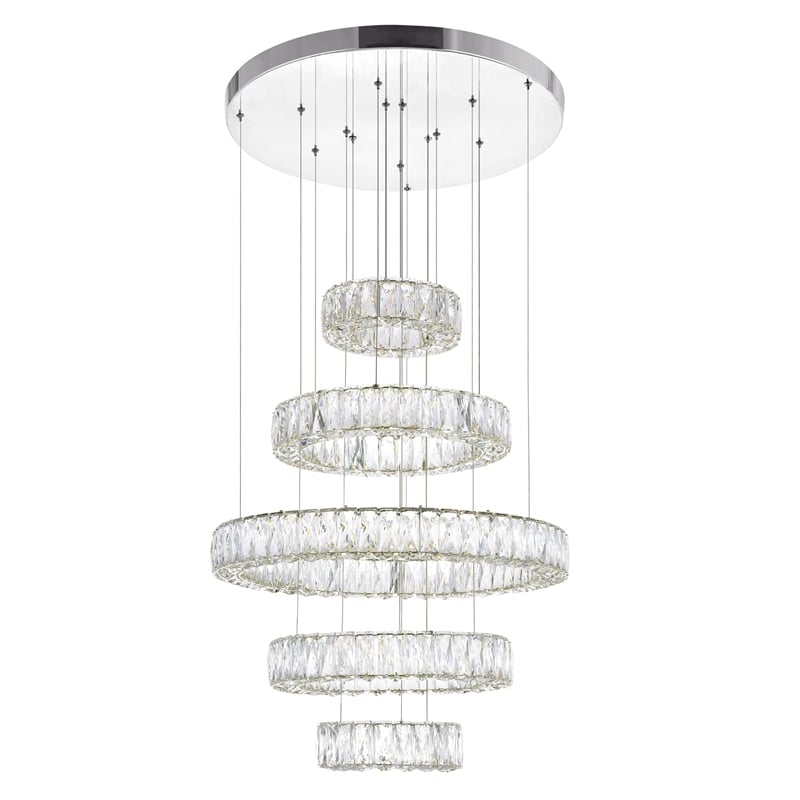 CWI Lighting Madeline Contemporary Metal LED Chandelier in Chrome