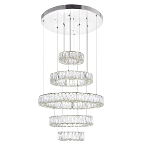 CWI Lighting Madeline Contemporary Metal LED Chandelier in Chrome