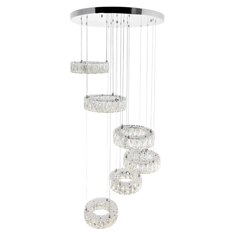 CWI Lighting Madeline Contemporary Metal LED Chandelier in Chrome