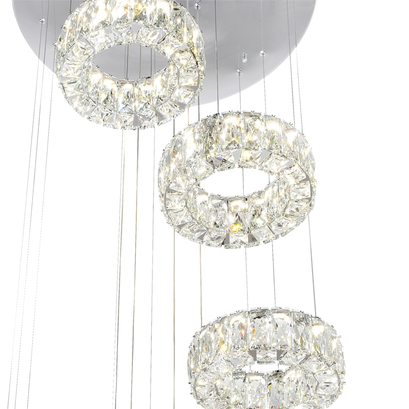 CWI Lighting Madeline Contemporary Metal LED Chandelier in Chrome