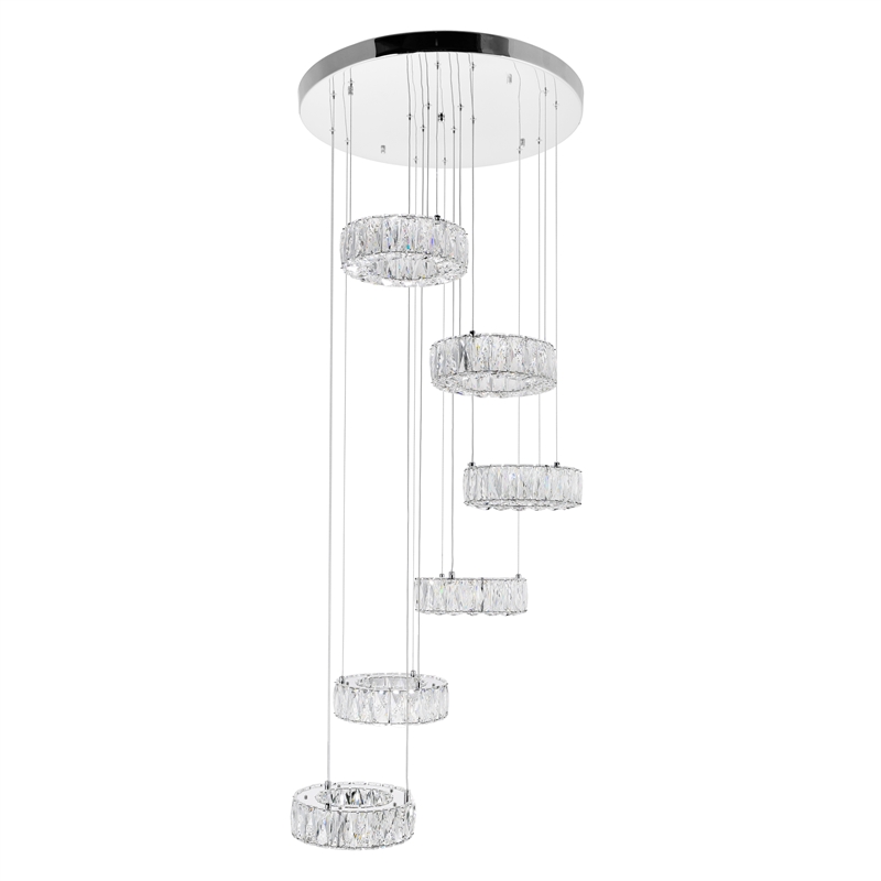 CWI Lighting Madeline Contemporary Metal LED Chandelier in Chrome