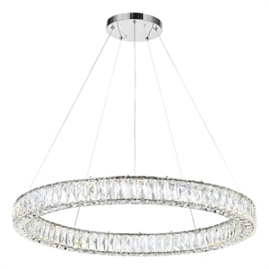 CWI Lighting Madeline Contemporary Metal LED Chandelier in Chrome