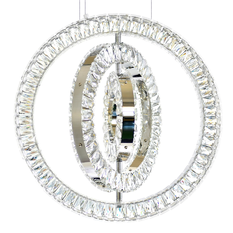 CWI Lighting Celina Contemporary Metal LED Chandelier in Chrome