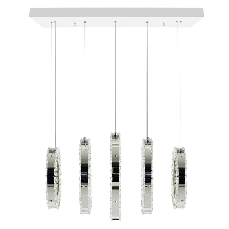 CWI Lighting Celina Contemporary Metal LED Chandelier in Chrome