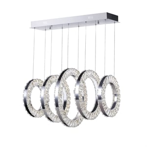 CWI Lighting Celina Contemporary Metal LED Chandelier in Chrome