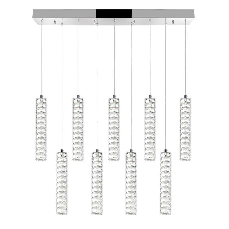 CWI Lighting Celina Contemporary Metal Chandelier with Dimmer in Chrome