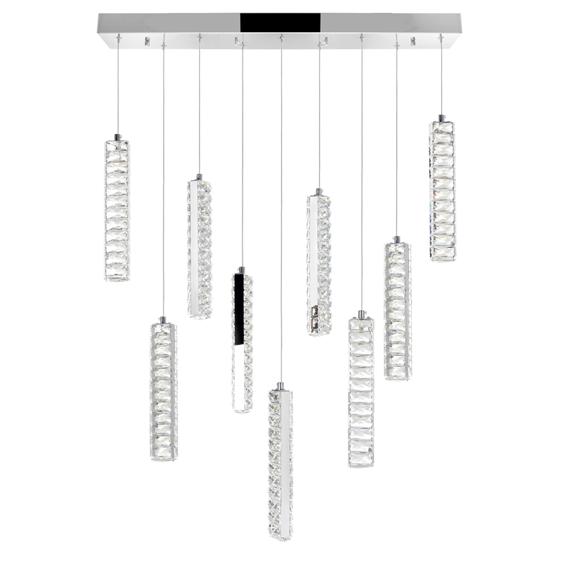 CWI Lighting Celina Contemporary Metal Chandelier with Dimmer in Chrome