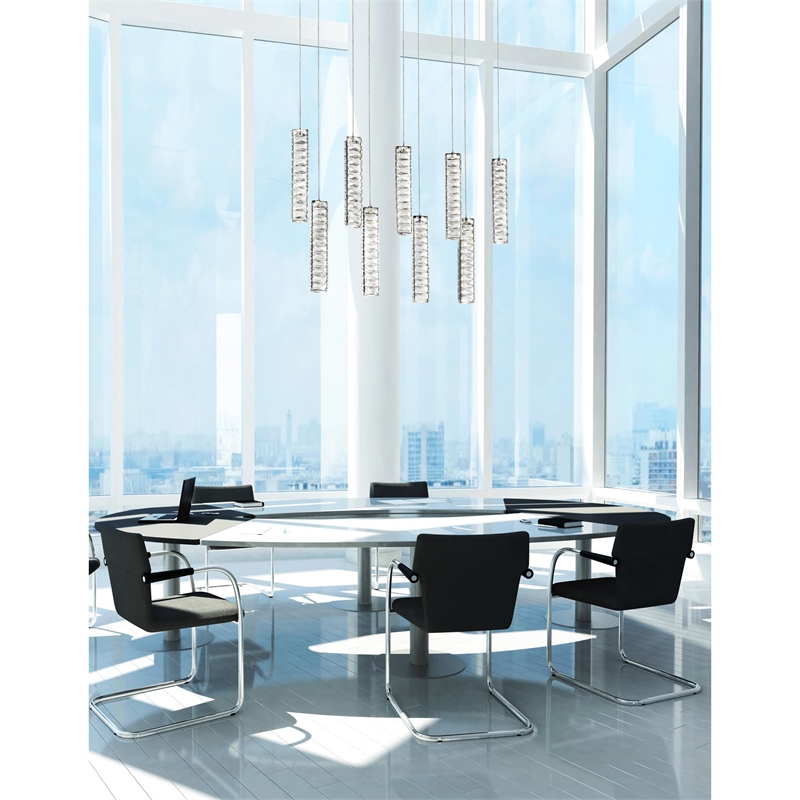 CWI Lighting Celina Contemporary Metal Chandelier with Dimmer in Chrome