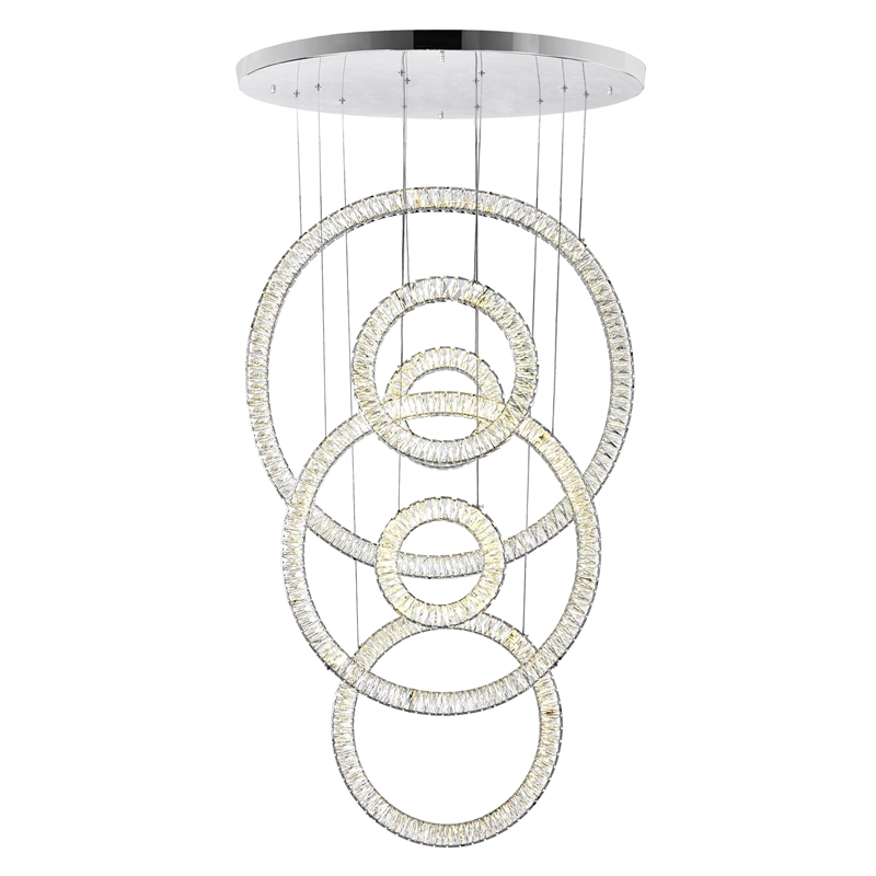CWI Lighting Celina Contemporary Metal LED Integrated Chandelier in Chrome