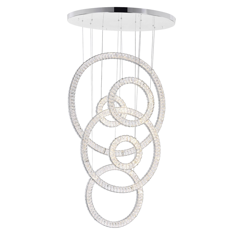 CWI Lighting Celina Contemporary Metal LED Integrated Chandelier in Chrome