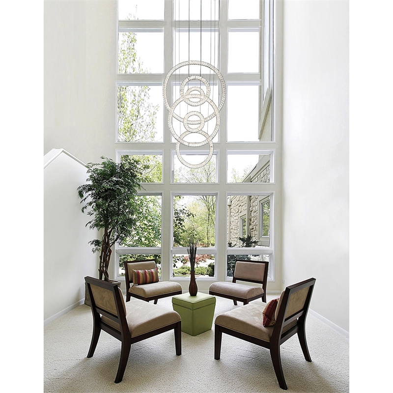 CWI Lighting Celina Contemporary Metal LED Integrated Chandelier in Chrome