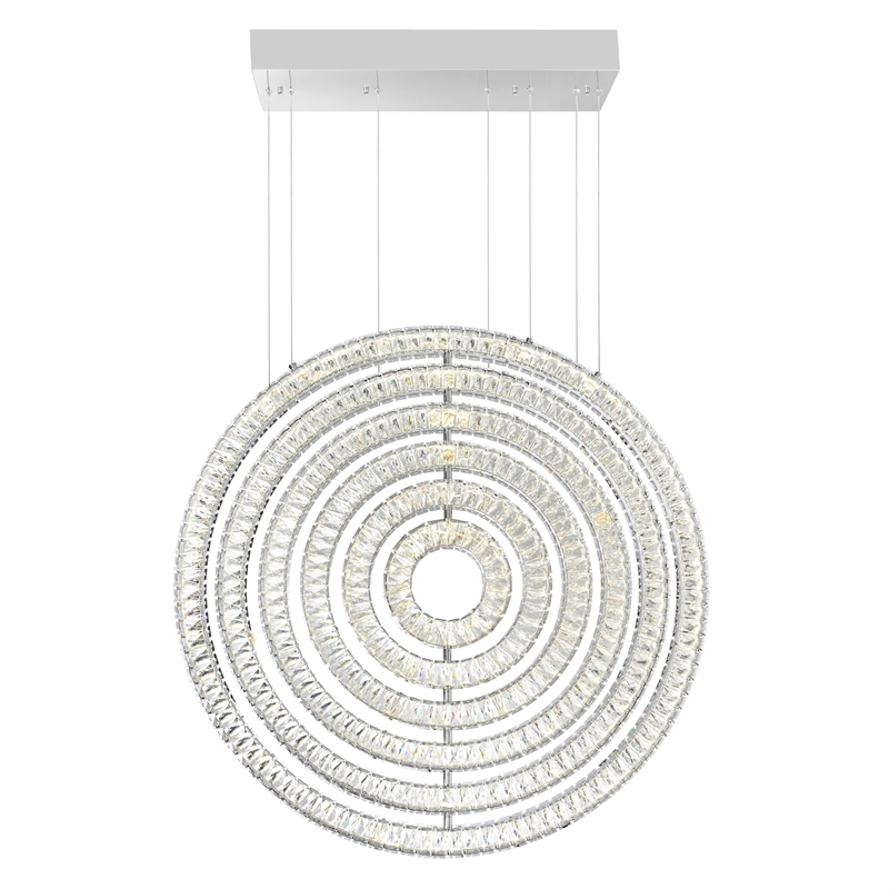 CWI Lighting Celina Contemporary Metal LED Fixture Chandelier in Chrome