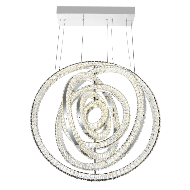 CWI Lighting Celina Contemporary Metal LED Fixture Chandelier in Chrome