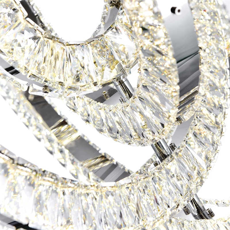 CWI Lighting Celina Contemporary Metal LED Fixture Chandelier in Chrome