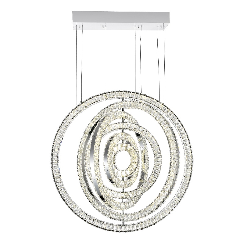 CWI Lighting Celina Contemporary Metal LED Fixture Chandelier in Chrome
