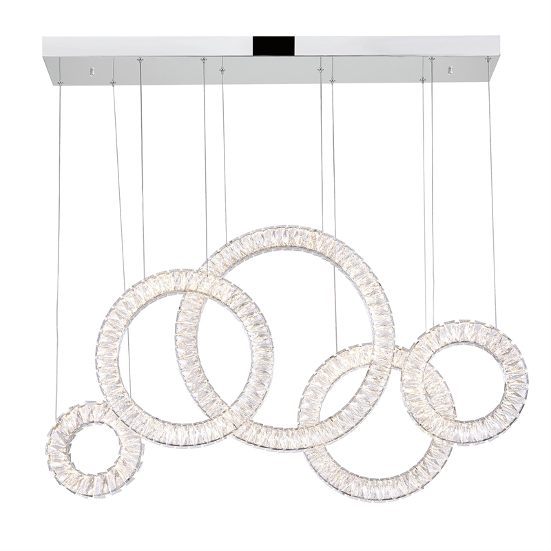 CWI Lighting Celina Contemporary Metal LED Chandelier in Chrome