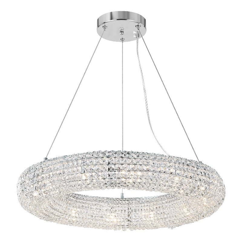 CWI Lighting Veronique 12 Light Contemporary Metal Chandelier in Chrome