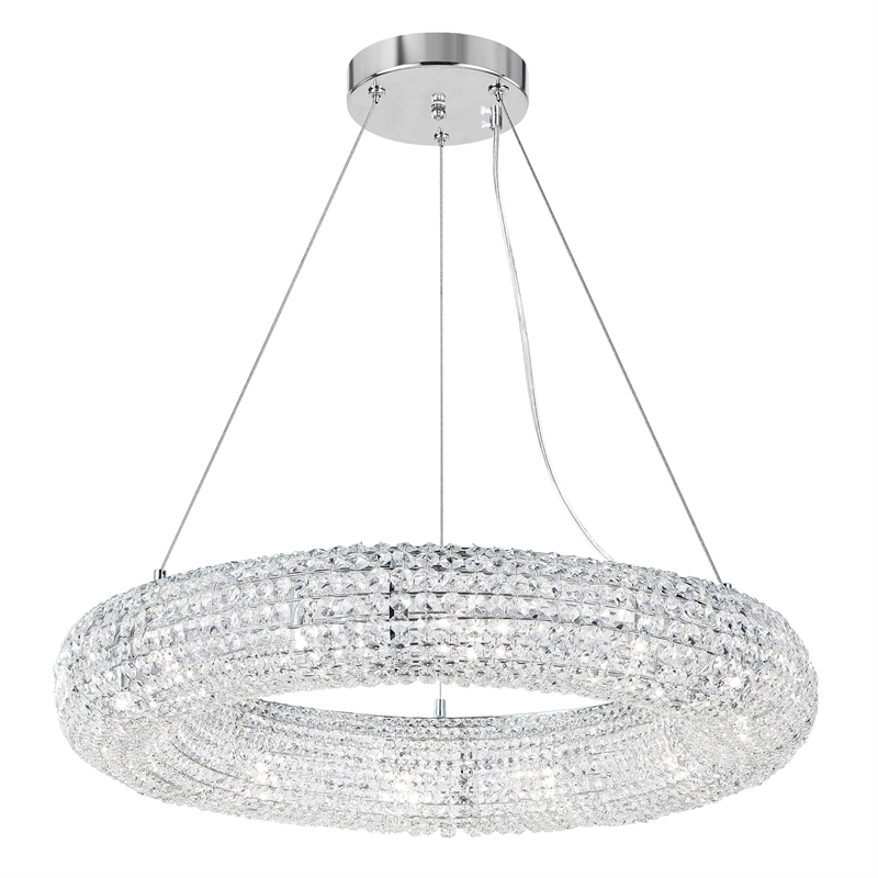 CWI Lighting Veronique 12 Light Contemporary Metal Chandelier in Chrome