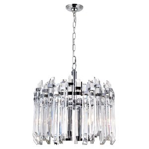 CWI Lighting Henrietta 4 Light Transitional Metal Chandelier in Chrome
